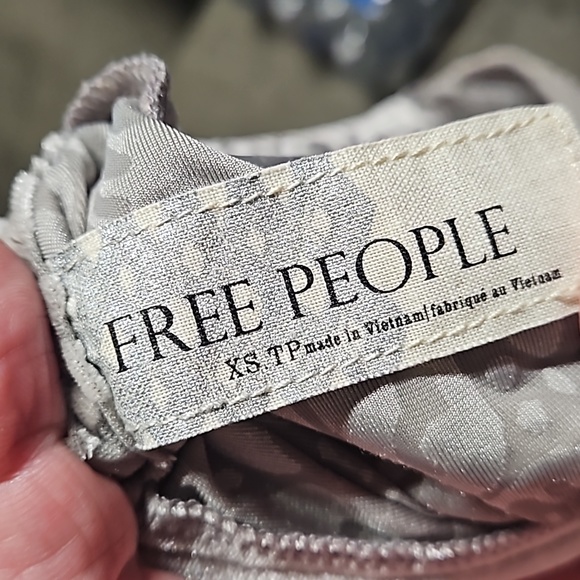 Free People Silver Burnout Le Deux Tunic Dress Sz XS - Picture 2 of 8